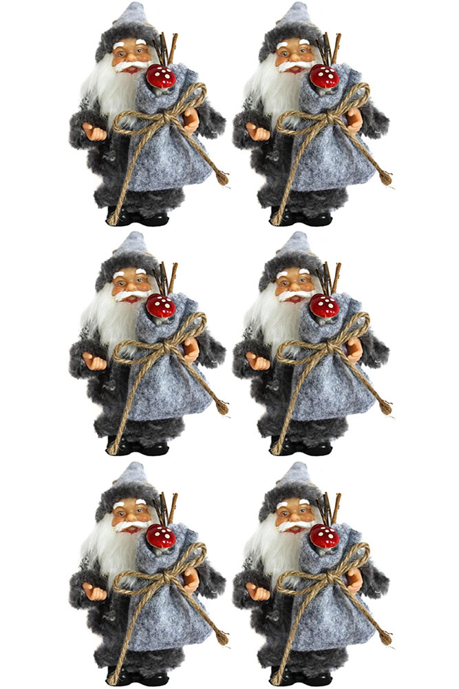 Set figurica 13 cm 6 kom Deco Santa Grey - dodatni pogled