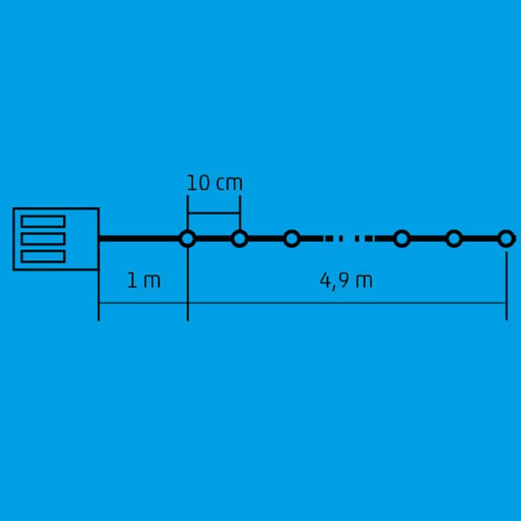 Dekorativne multikolor lampice na baterije 50 LED dioda MLC58/M - dodatni pogled