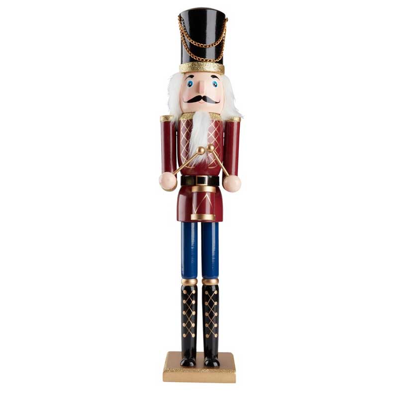 Novogodišnja drvena figura vojnika u svečanoj uniformi sa dobošem V50cm - dodatni pogled