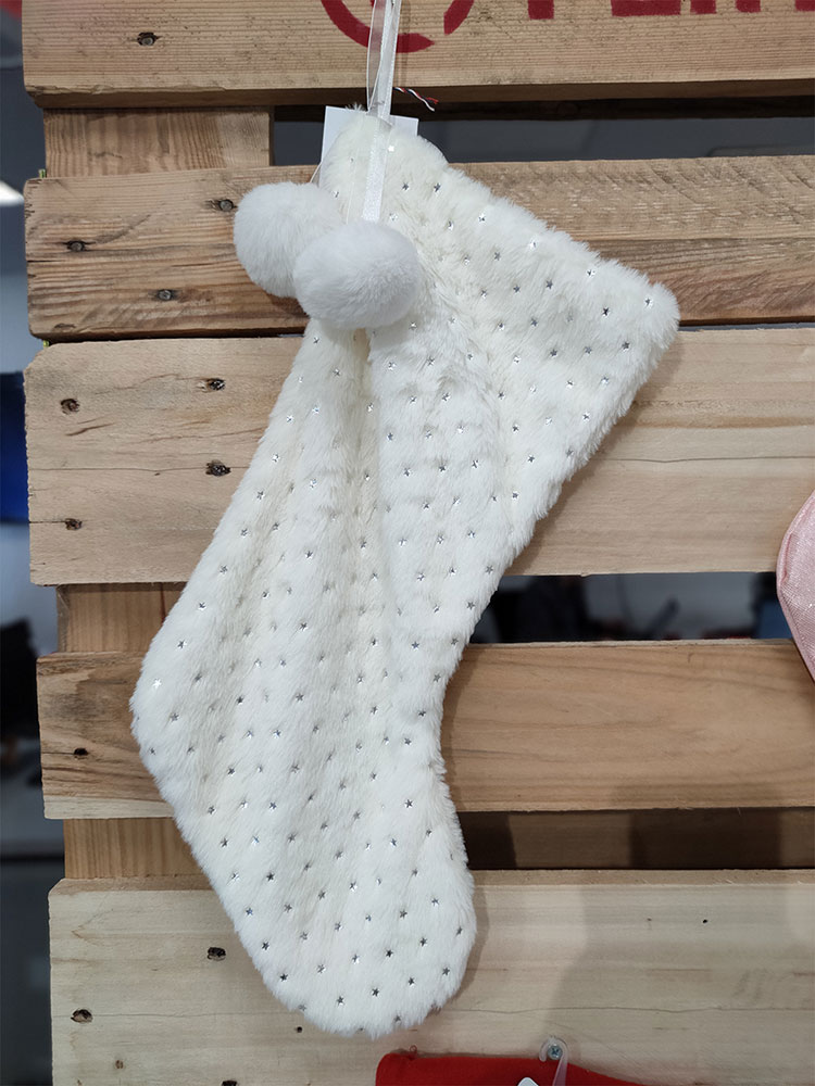 Novogodišnja i božićna dekoracija Čarapa za poklone Bela - dodatni pogled