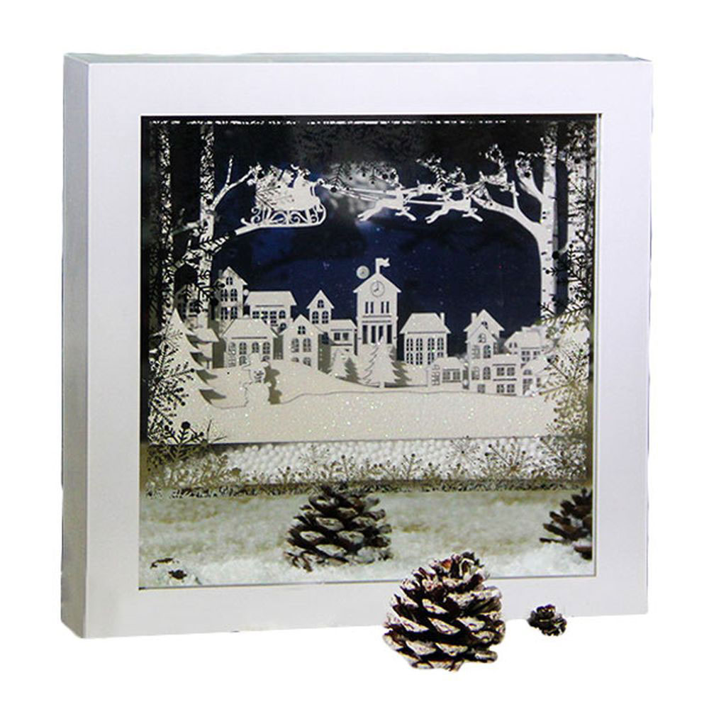 Novogodišnja dekoracija sa LED svetlom 24cm Santa is coming to town! - dodatni pogled