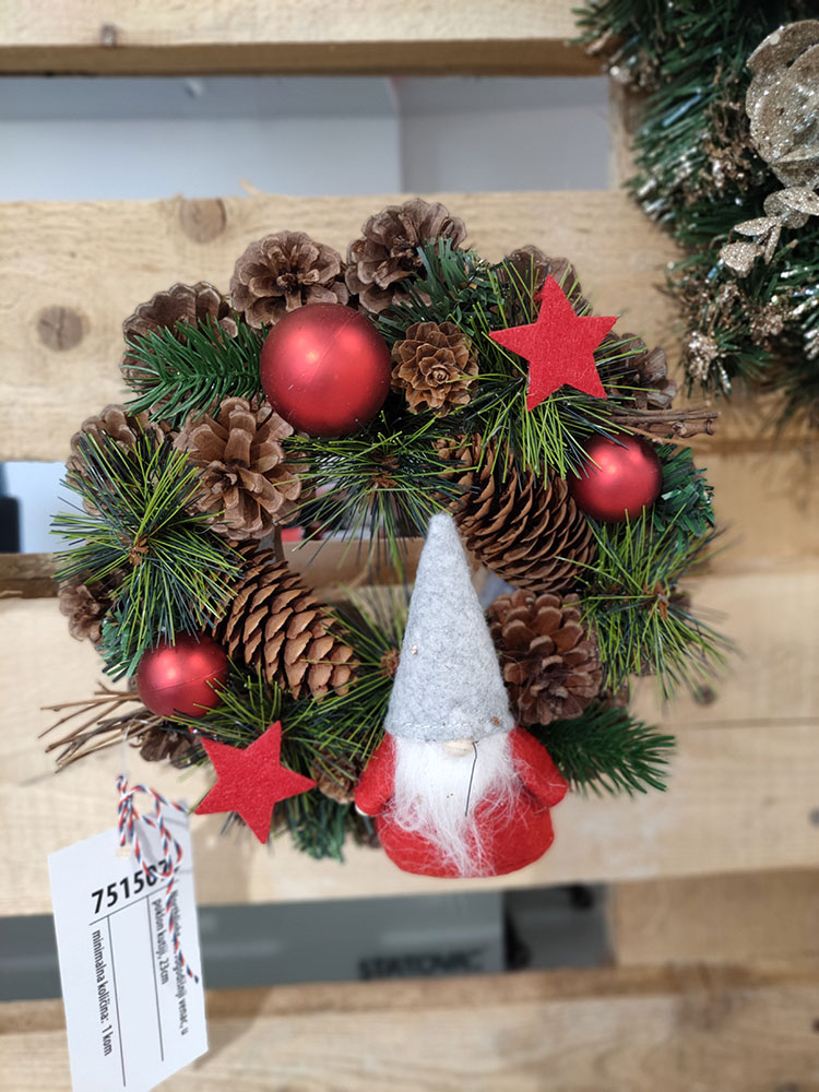 Novogodišnja i božićna dekoracija Božićni venac Patuljak 23cm - dodatni pogled