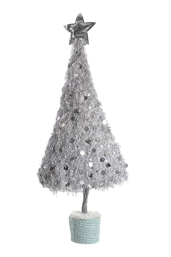 Svetlucava srebrna jelka u saksiji 93 cm - dodatni pogled