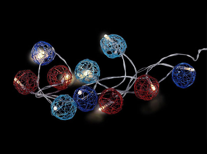 Festa Novogodišnje lampice na baterije Šarene metalne kugle 10LED - dodatni pogled