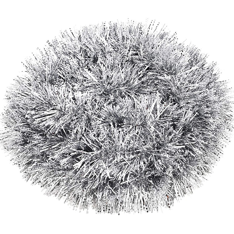 Novogodišnja dekoracija srebrno-bela girlanda 270 cm - dodatni pogled