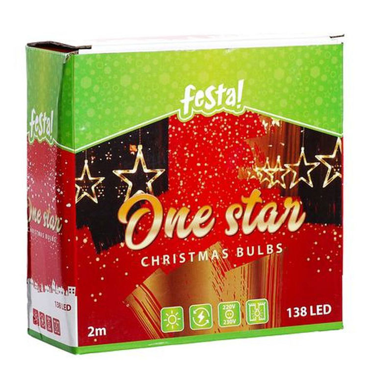 Novogodišnje sijalice zavesa Zvezde 138LED 200x80cm - dodatni pogled