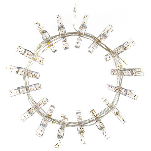 Dekoracija za kuću Lampice niz sa klipsom 16LED zlatna - dodatni pogled