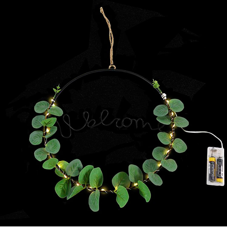 Dekoracija za kuću Svetleći venčić za vrata Welcome - dodatni pogled