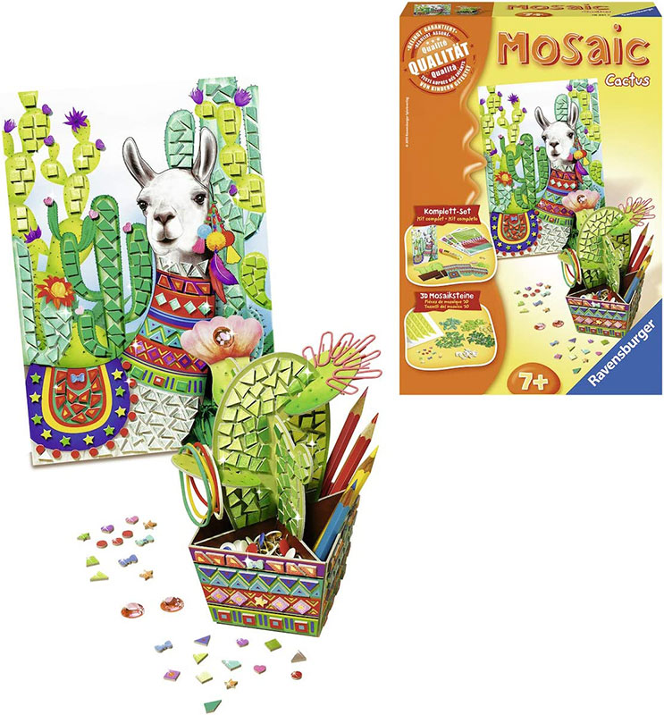Mozaik za decu Kutija za olovke Kaktus i slika Lama Ravensburger 18351 - dodatni pogled