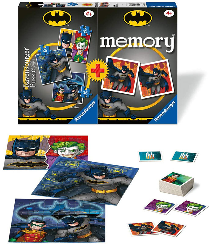 Multipack Društvena igra Memorija + 3x Puzzle Batman Ravensburger 20677 - dodatni pogled
