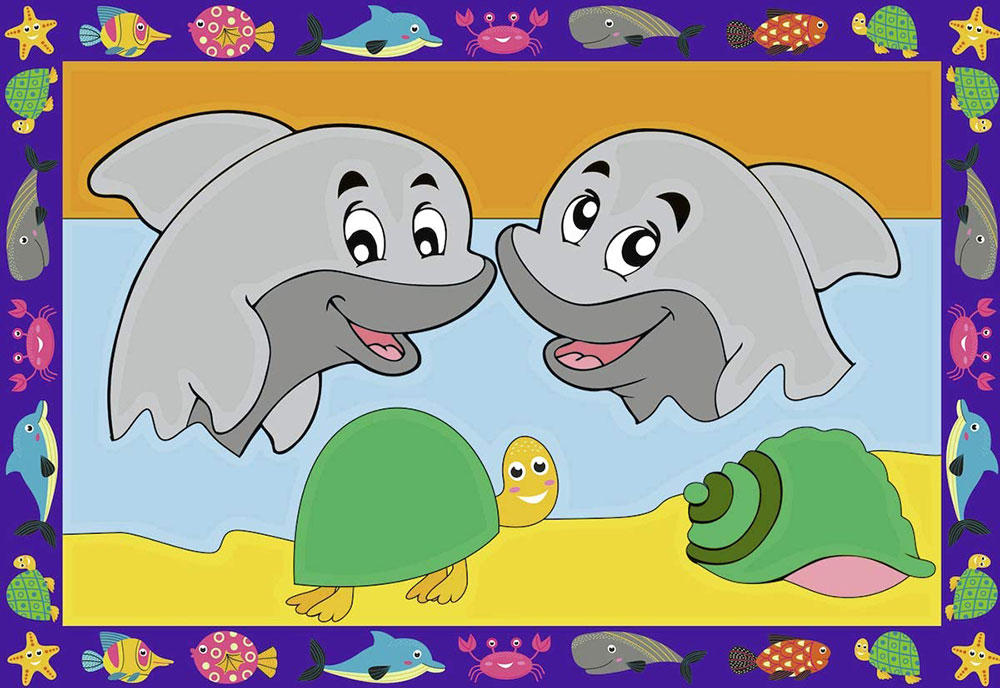Ravensburger Bojanka po brojevima + akrilne boje Delfini 28147 - dodatni pogled