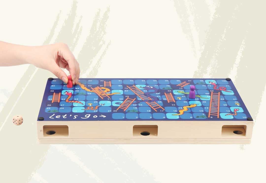 Klikeri, Bilijar, Zmijice i Merdevine, Iks-Oks 4 u 1 Komplet Stonih Igara Pino - dodatni pogled