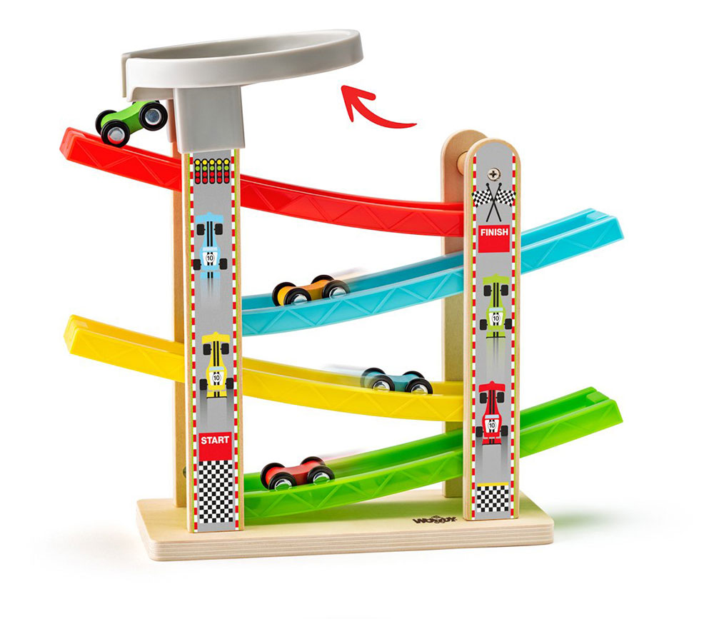 WOODY Igračka - Staza za autiće sa 4 autića 90841 - dodatni pogled