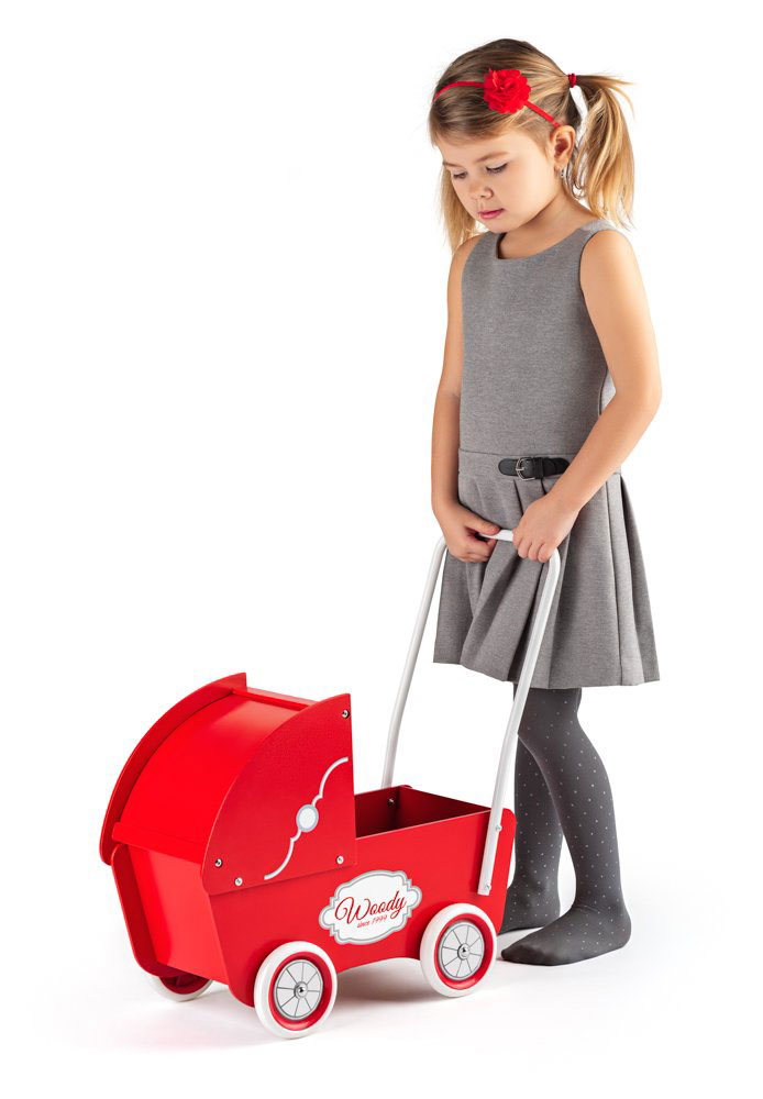 WOODY Drvena i crvena kolica za lutke Liberte 91510 - dodatni pogled