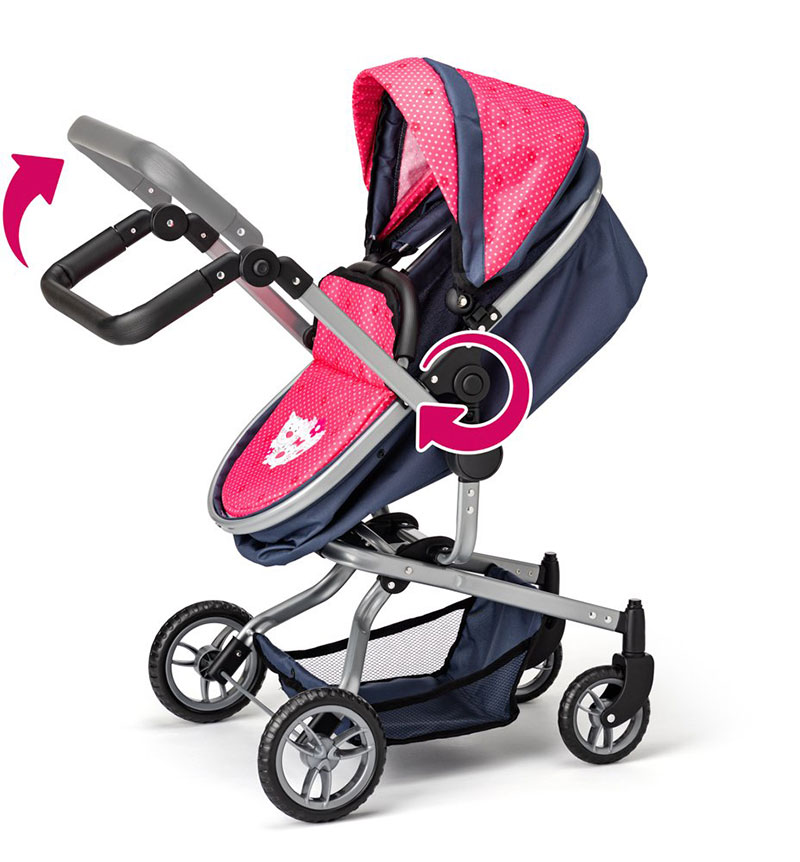 WOODY Multifunkcionalna kolica za lutke sa nosiljkom Chichi Cats 91518 - dodatni pogled