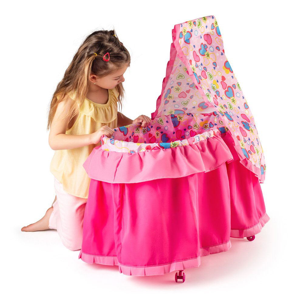 WOODY Kolevka krevet za lutke sa baldahinom 91520 - dodatni pogled