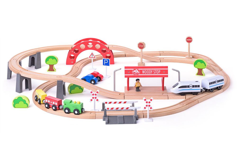 WOODY Drvena pruga sa brzim vozom 60 delova 93064 - dodatni pogled