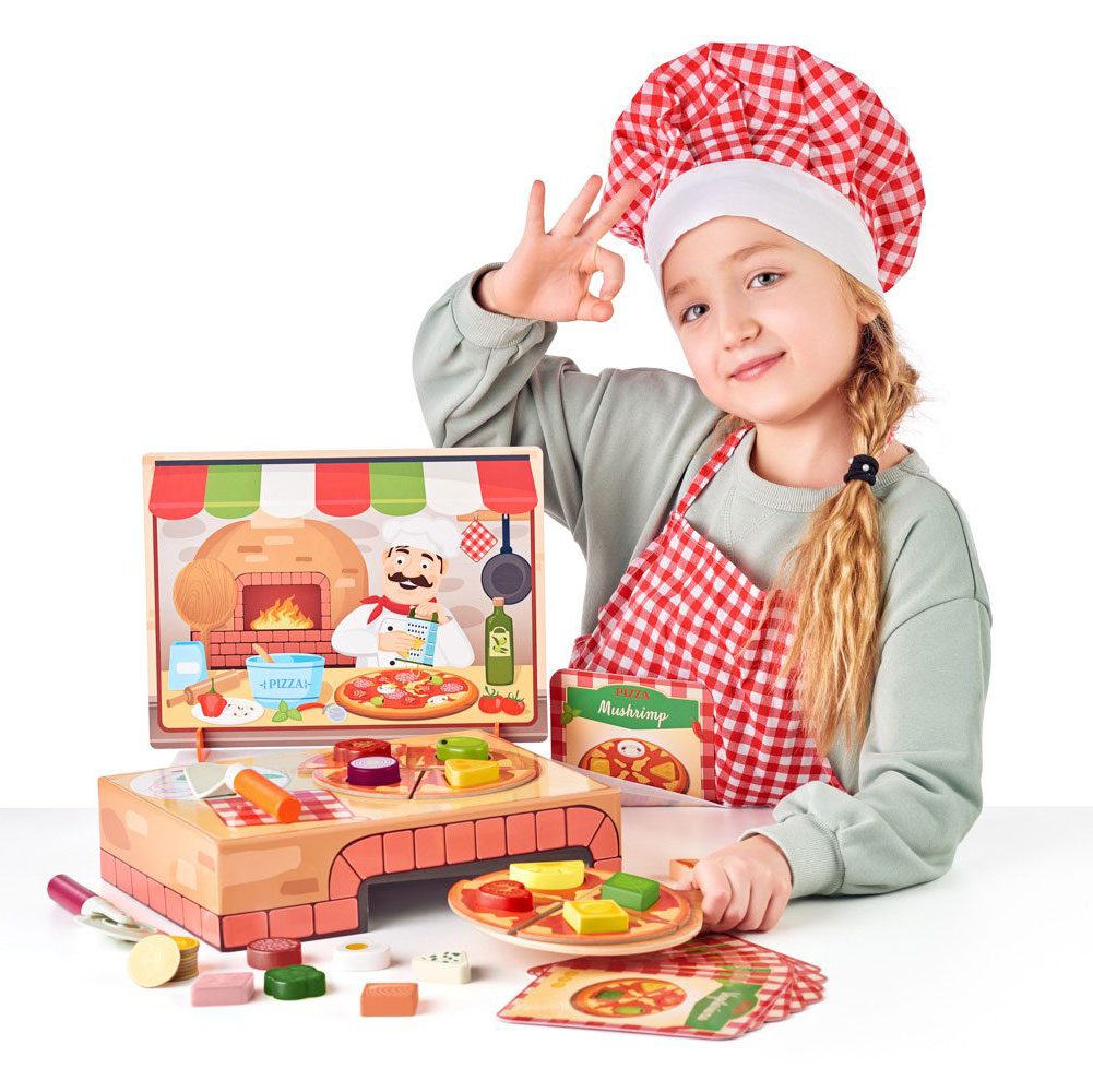 WOODY Picerija Karlo didaktička igračka sa oblicima 91936 - dodatni pogled