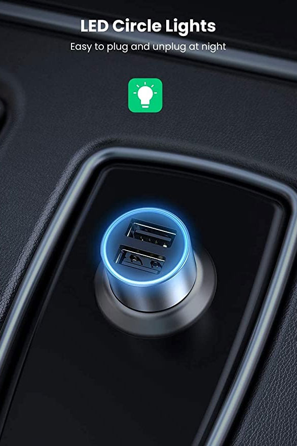 Brzi univerzalni auto punjač 2 USb 4.8A 24W Ugreen CD130 - dodatni pogled