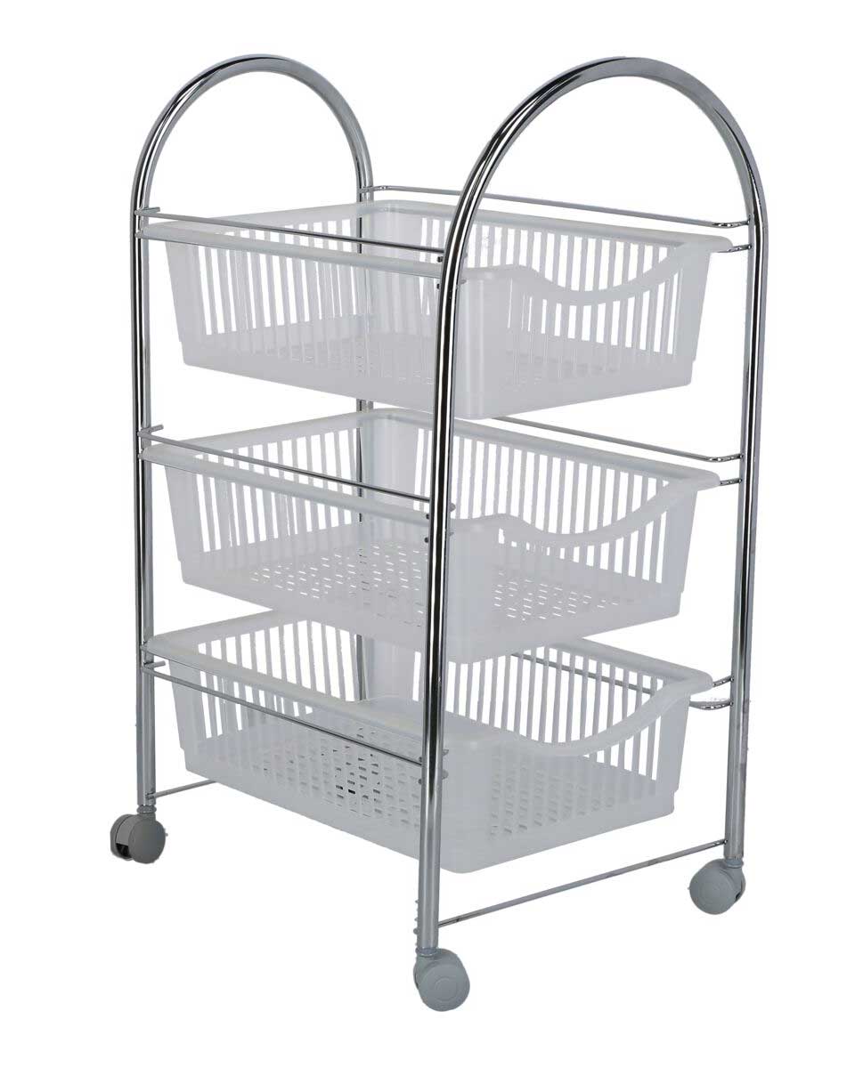 Kuhinjska Polica Sa Točkićima i 3 Korpe KIWA NATURAL 3 - dodatni pogled