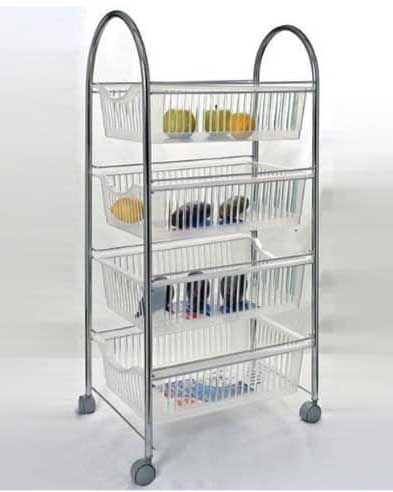 Kuhinjska Polica Sa Točkićima i 4 Korpe KIWA NATURAL 4 - dodatni pogled