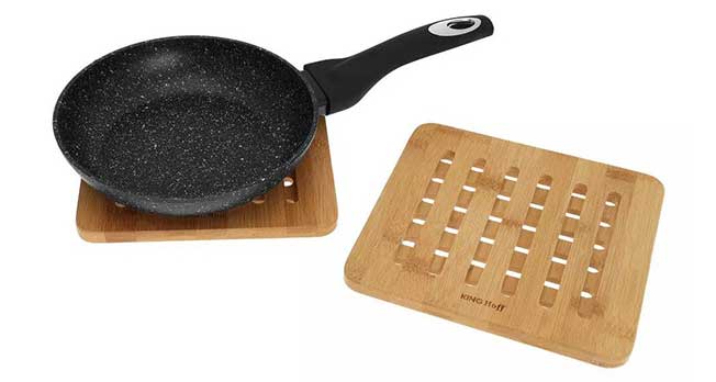 Drveni Podmetači za Vrelo Posuđe - Set od 2 Komada - dodatni pogled