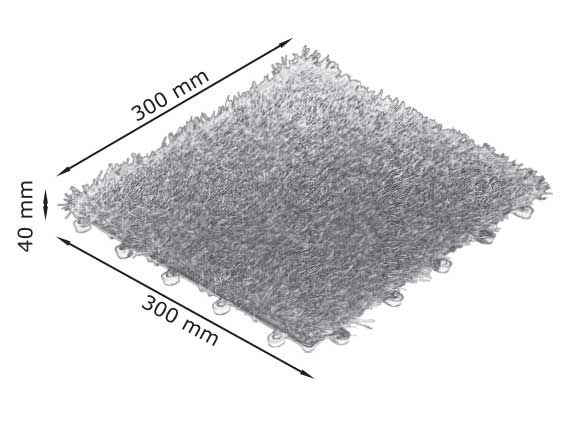 Veštačka trava podna obloga od 9 elemenata 90x90cm - dodatni pogled