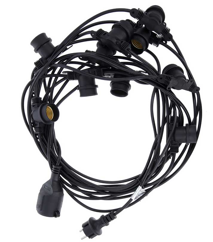 Kabl sa 10 E27 sijaličnih grla 12m - dodatni pogled