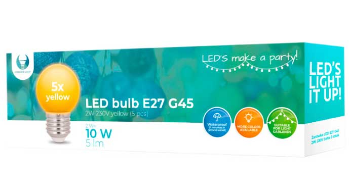 Pet LED sijalica Žuta 2W E27 - dodatni pogled