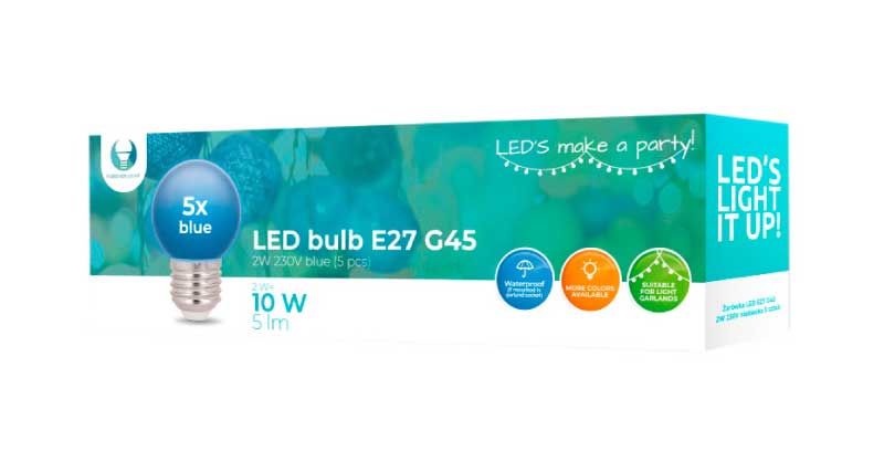 Pet LED sijalica Plava 2W E27 - dodatni pogled