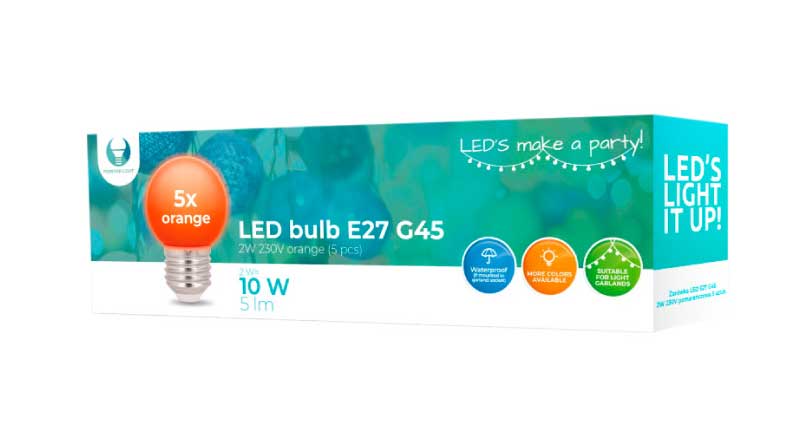 Pet LED sijalica Narandžasta 2W E27 - dodatni pogled