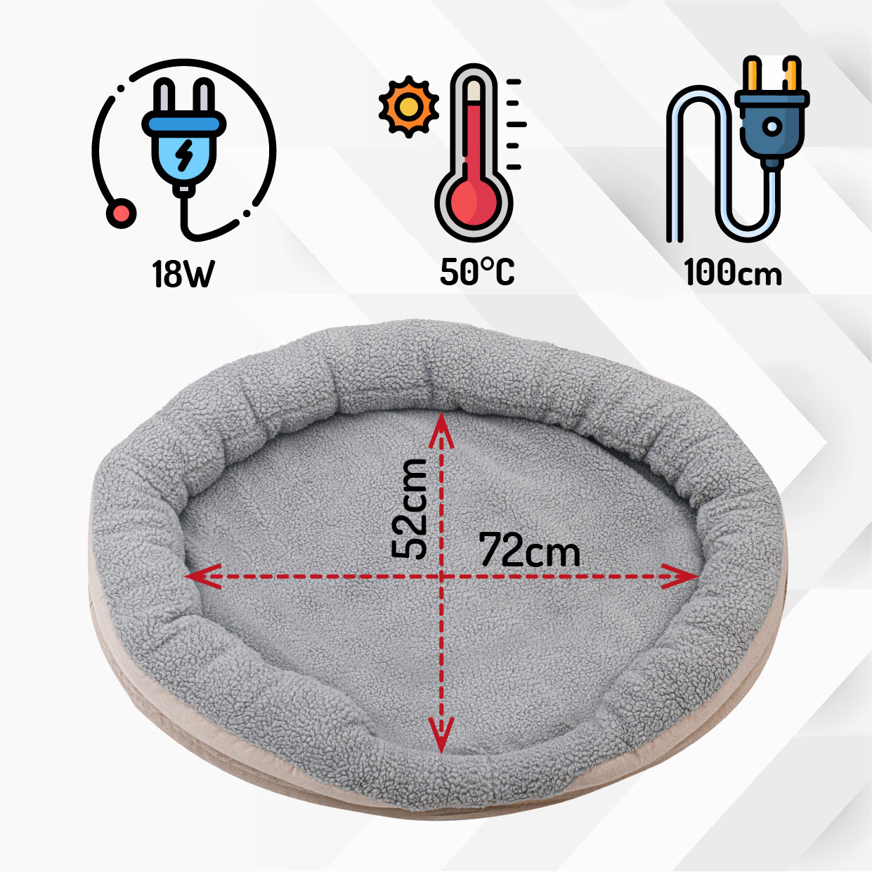 Krevet sa grejačem za kućne ljubimce Camry CR7431 - dodatni pogled