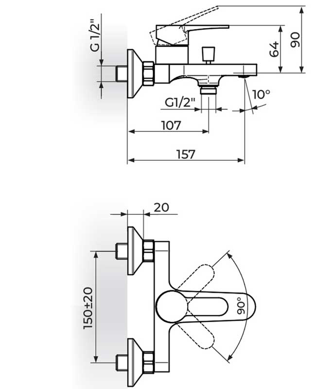 Jednoručna slavina za kadu Rosan Blau B133100B - dodatni pogled