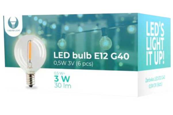 Šest LED sijalica Toplo bele 3V 0.5W E12 - dodatni pogled