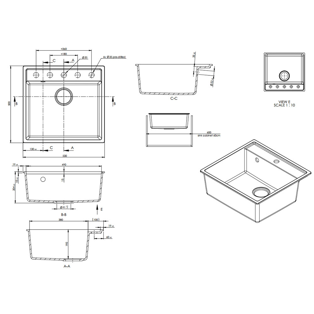 SanDonna Premium sudopera sa sifonom Selena tamno bež - dodatni pogled
