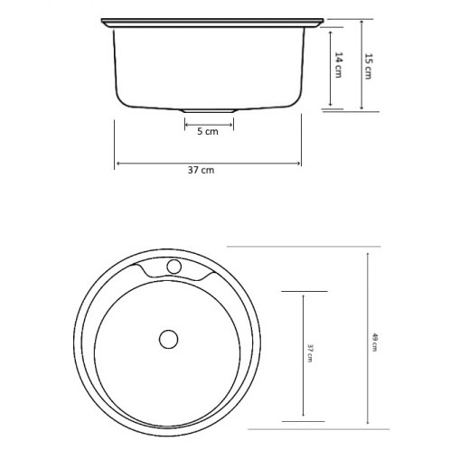 Inox okrugla sudopera 48cm Zilan ZLN6300 - dodatni pogled
