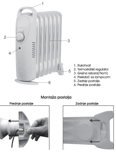 Uljani radijator mini WOR 600-7 76710706 - dodatni pogled