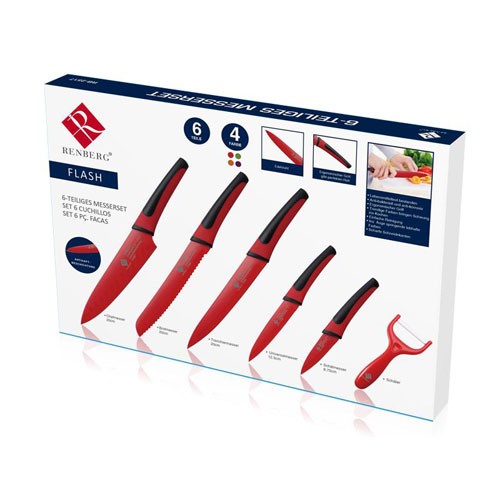 Bergner Nož set 6 kom Renberg Flash red RB-2517-R - dodatni pogled