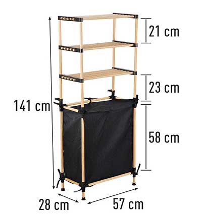 Polica za kupatilo sa korpom za veš Seowood SEO-8171 - dodatni pogled