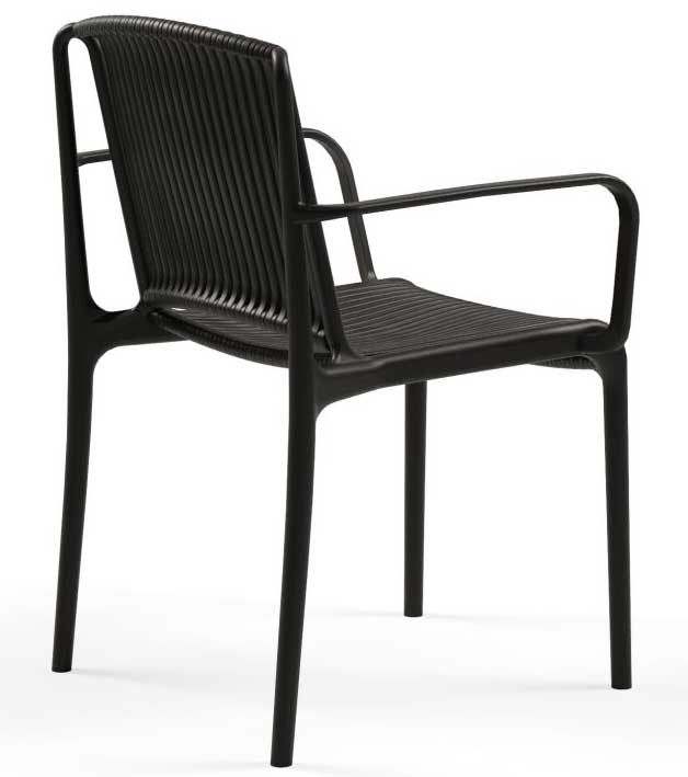 Baštenska stolica sa naslonima za ruke Tilia Nes Black - dodatni pogled