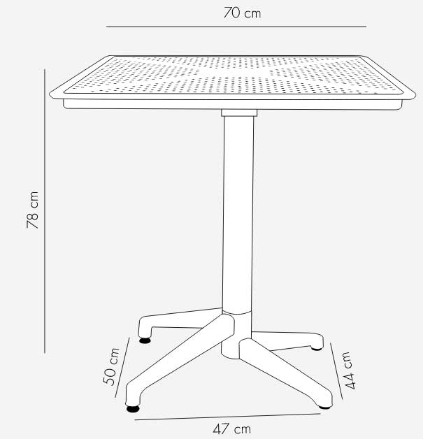Baštenski sto Tilia Moon Fix White 70x70 - dodatni pogled