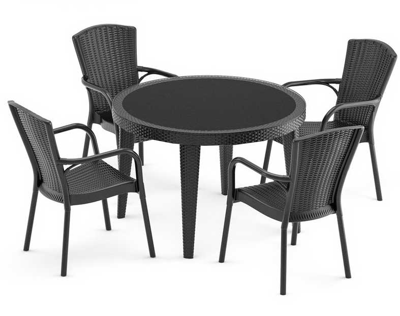 Tilia Garnitura za baštu ili terasu Royal + Osaka Black - dodatni pogled