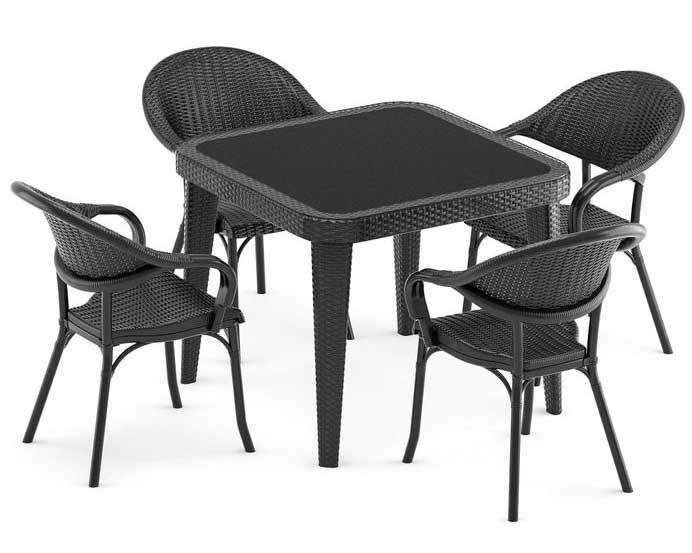 Tilia Garnitura za baštu ili terasu Flash-R + Osaka 90 Black - dodatni pogled