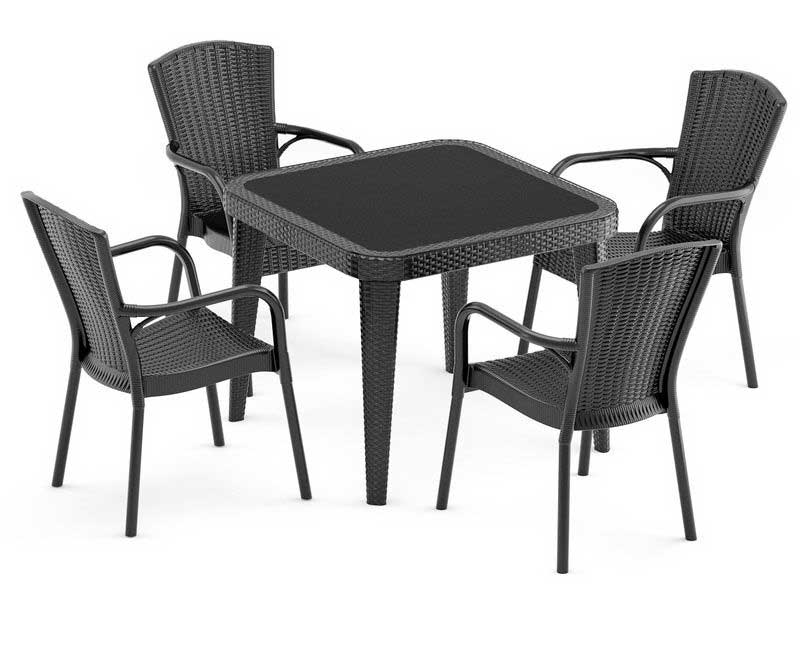 Tilia Garnitura za baštu ili terasu Royal + Osaka 90 Black - dodatni pogled