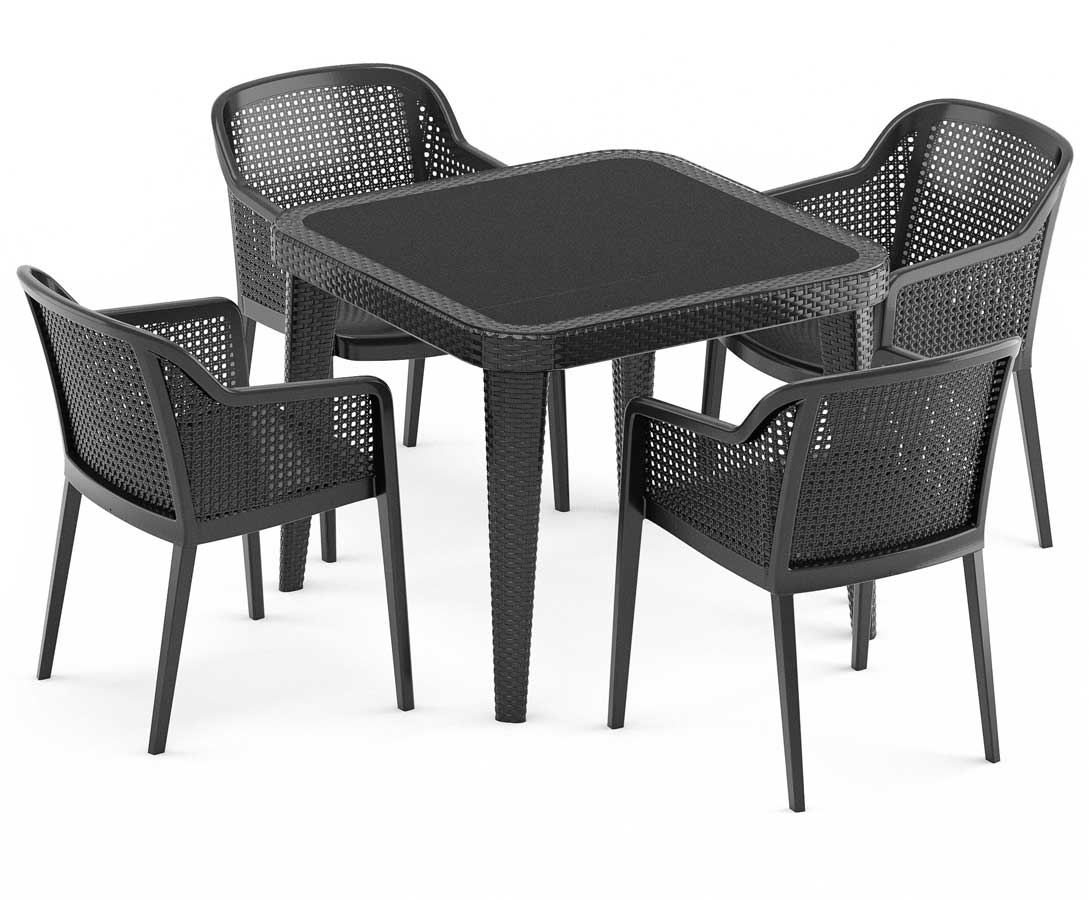 Tilia Garnitura za baštu ili terasu Octa + Osaka 90 Black - dodatni pogled