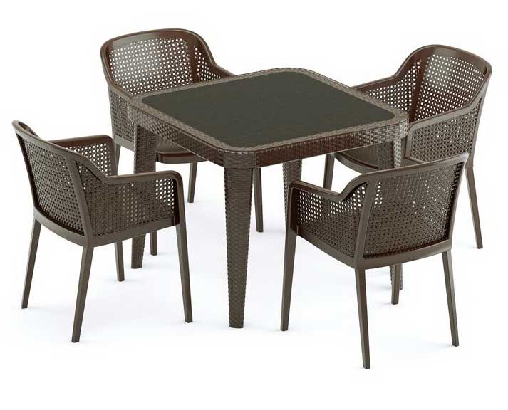 Tilia Garnitura za baštu ili terasu Octa + Osaka 90 Brown - dodatni pogled