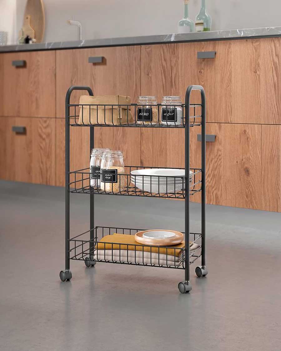 Polica Sa Točkićima Višenamenska Metaltex Lugano Lava - dodatni pogled