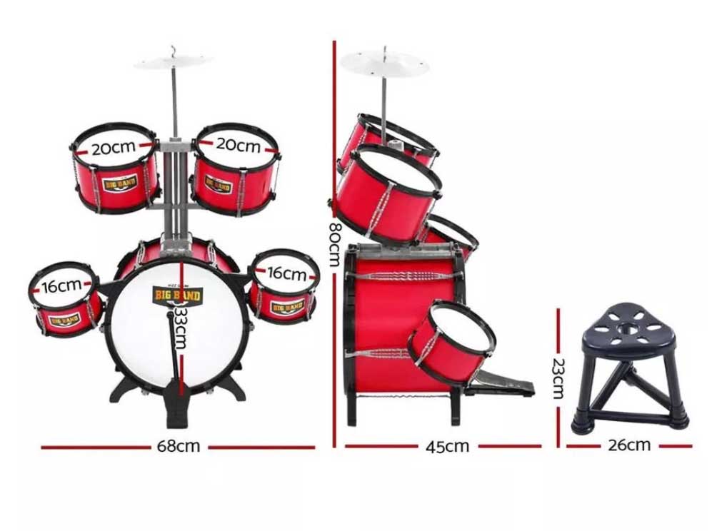 Dečiji Bubnjevi Jazz Drum Bubnjevi Za Decu Big Band Red - dodatni pogled