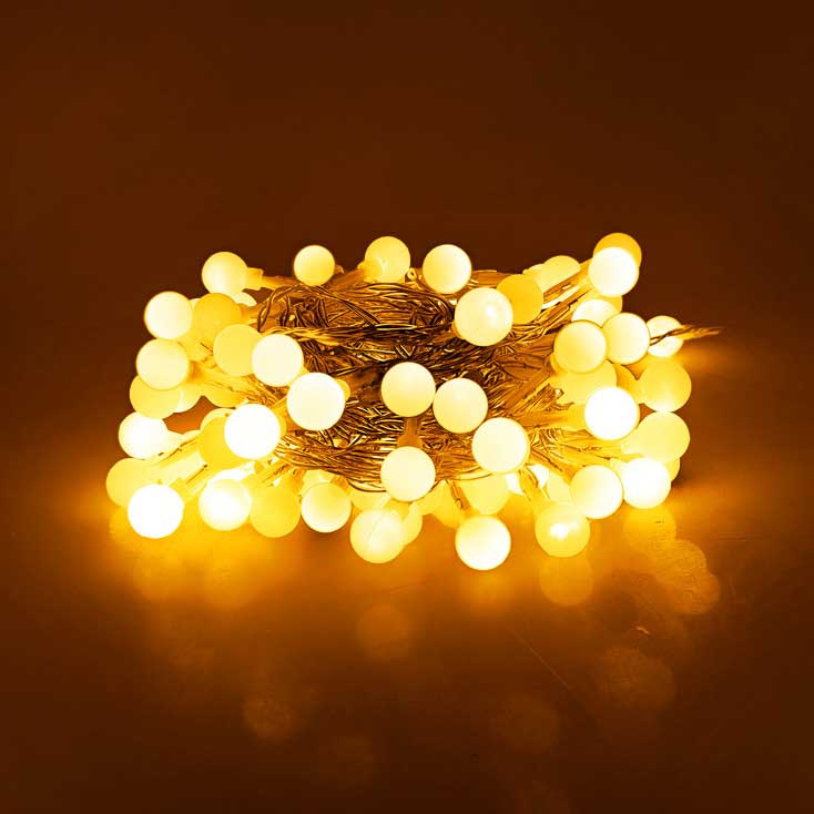 Novogodišnje loptice - lampice 100 LED 10 m Toplo bele ML-C2009 - dodatni pogled