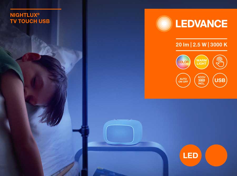 Višebojno noćno svetlo sa punjivom baterijom Ledvance TV - dodatni pogled